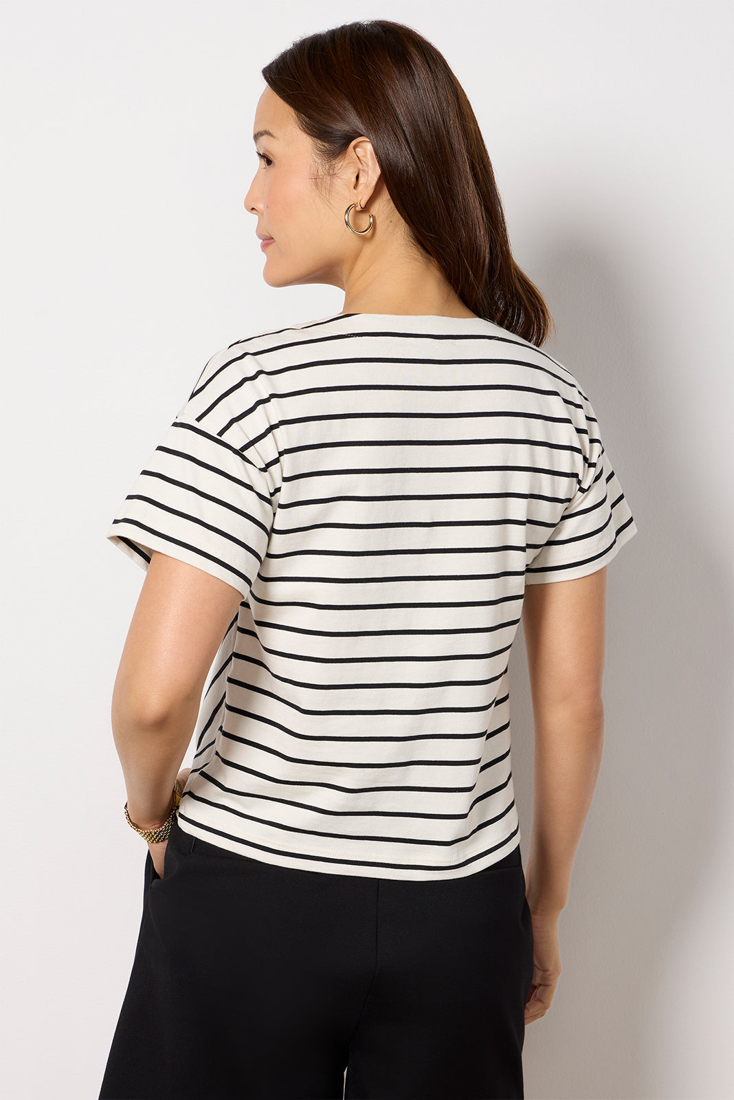 Caroline Chevron Half Sleeve Top