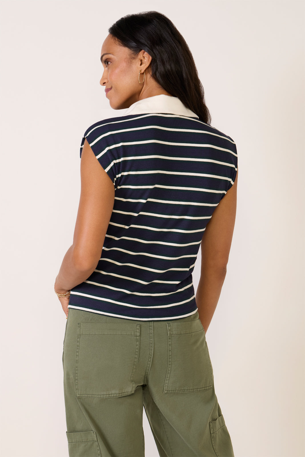 Ester Stripe Polo Top