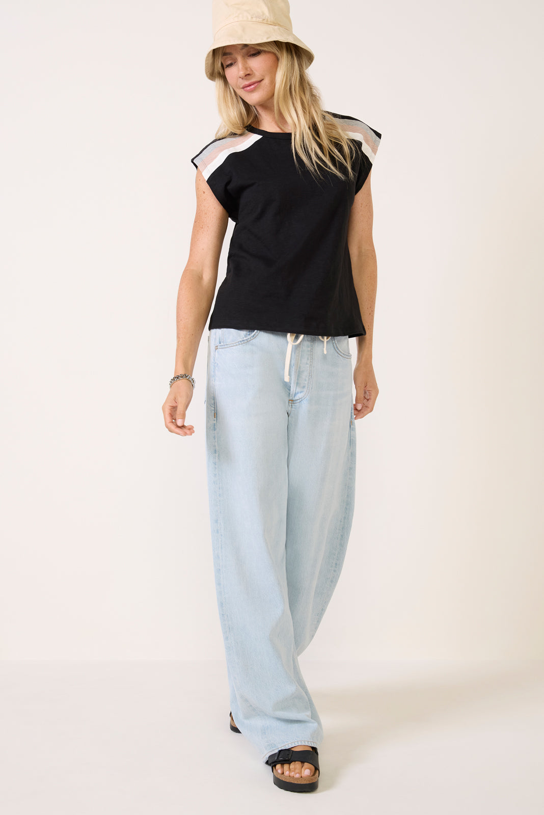 Rue Stripe Shoulder Tee