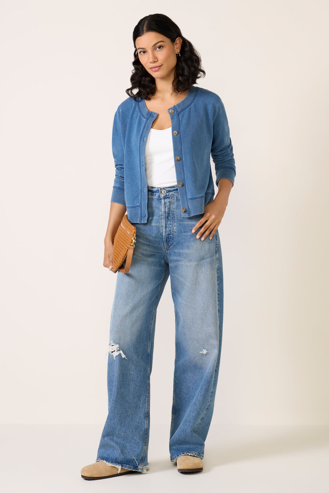 Daily Knit Denim Cardigan