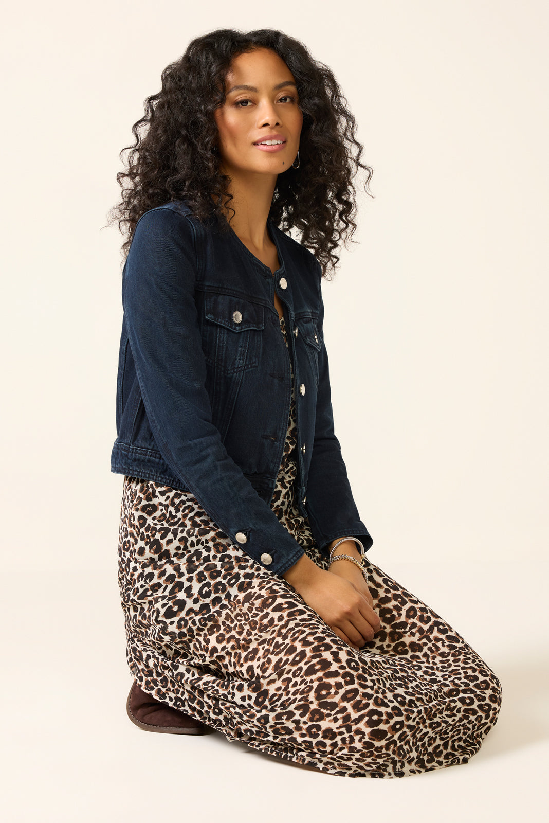 Collarless Trucker Jacket