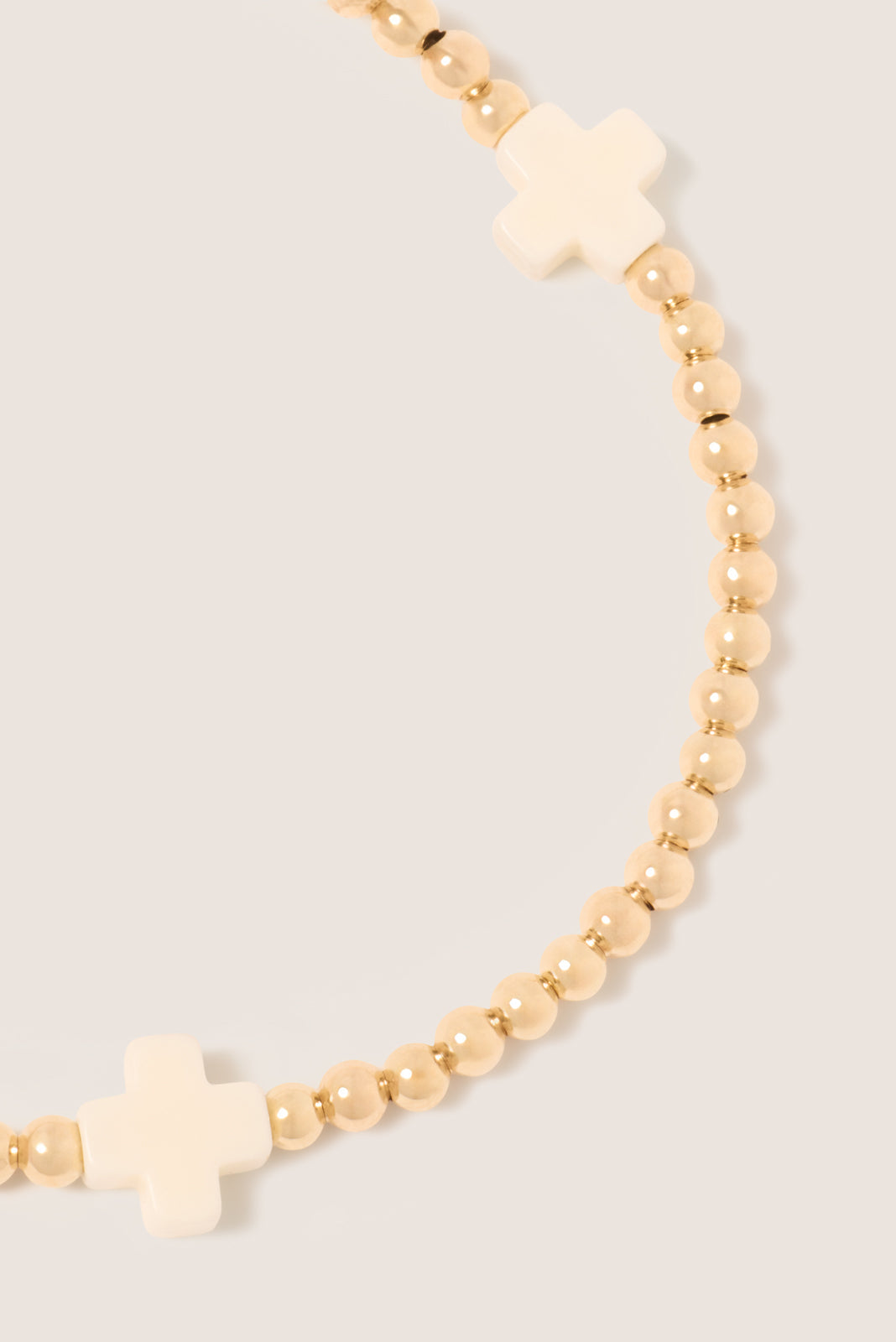 Signature Cross Gold Pattern 3mm Bead Bracelet