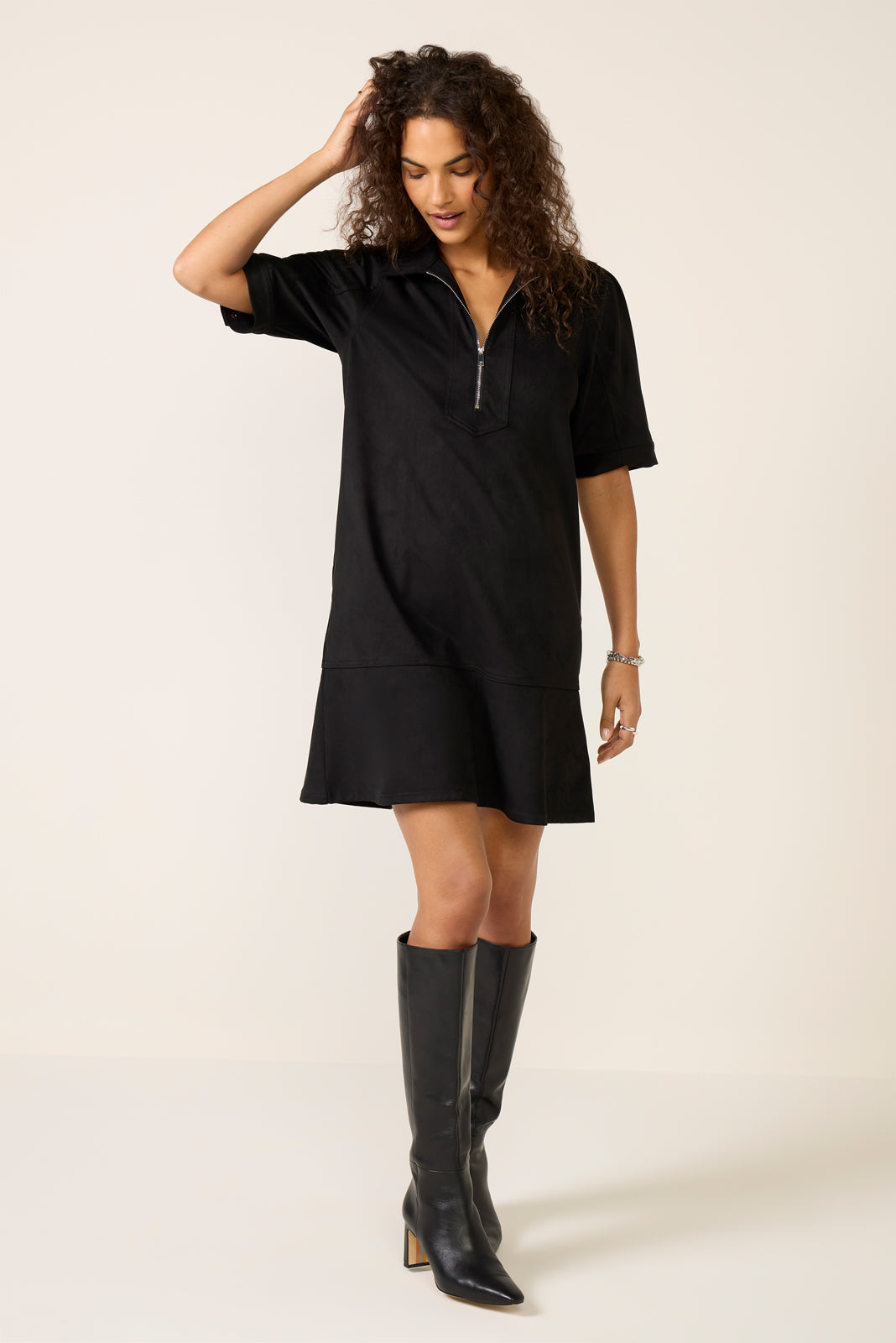 Fowler Faux Suede Shift Dress