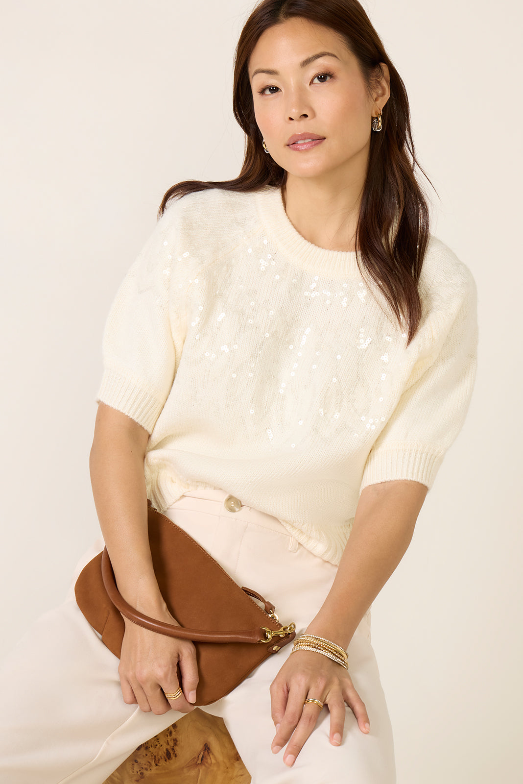 Genevieve Sequins Fairisle Sweater