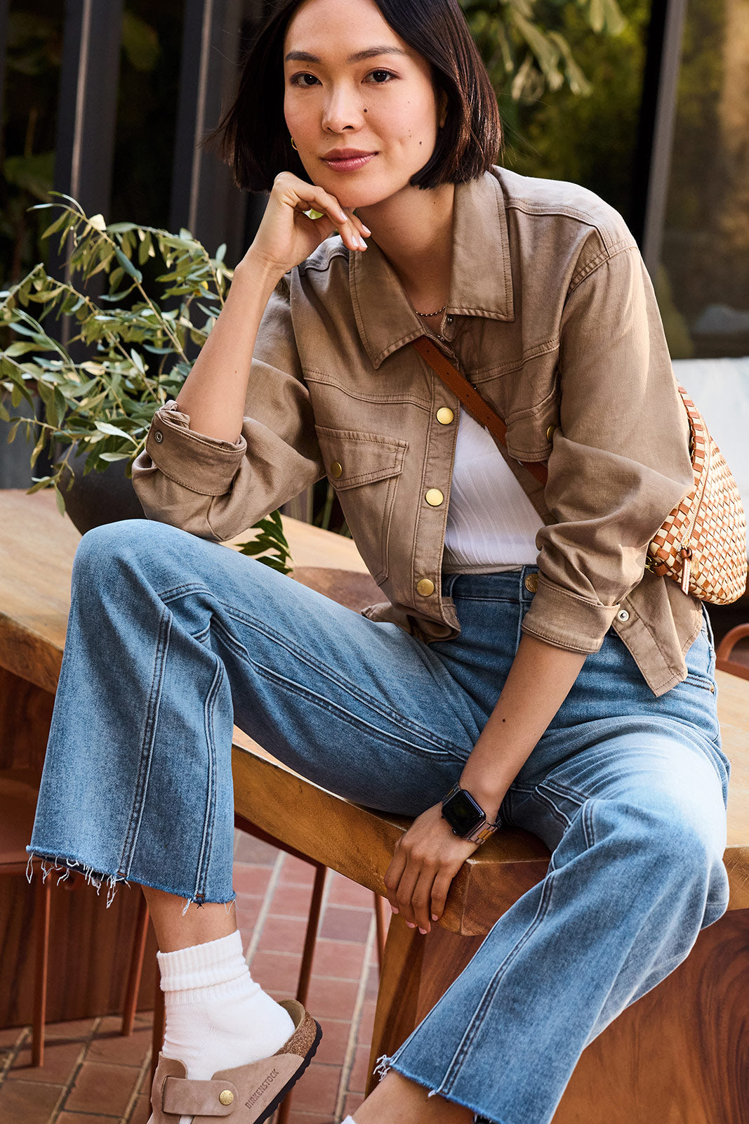 Frankie Stretch Linen Shacket