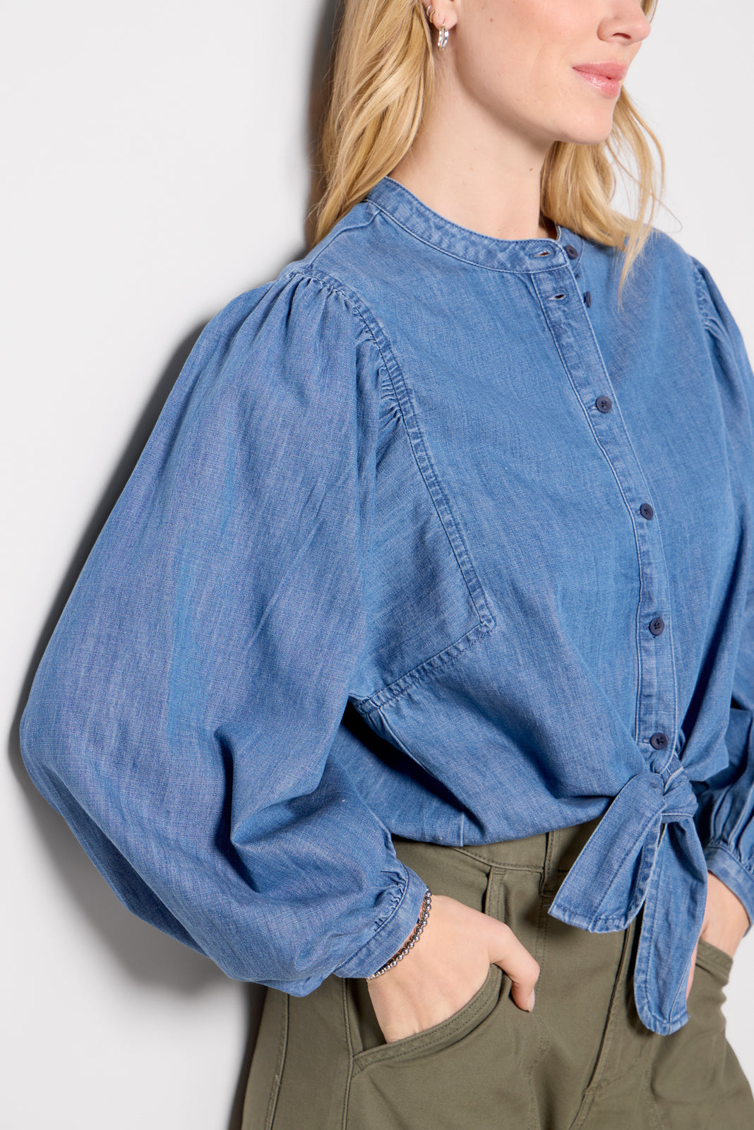 Tie Front Volume Blouse