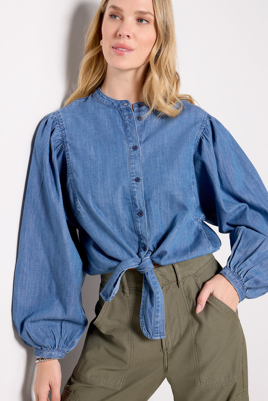 Tie Front Volume Blouse