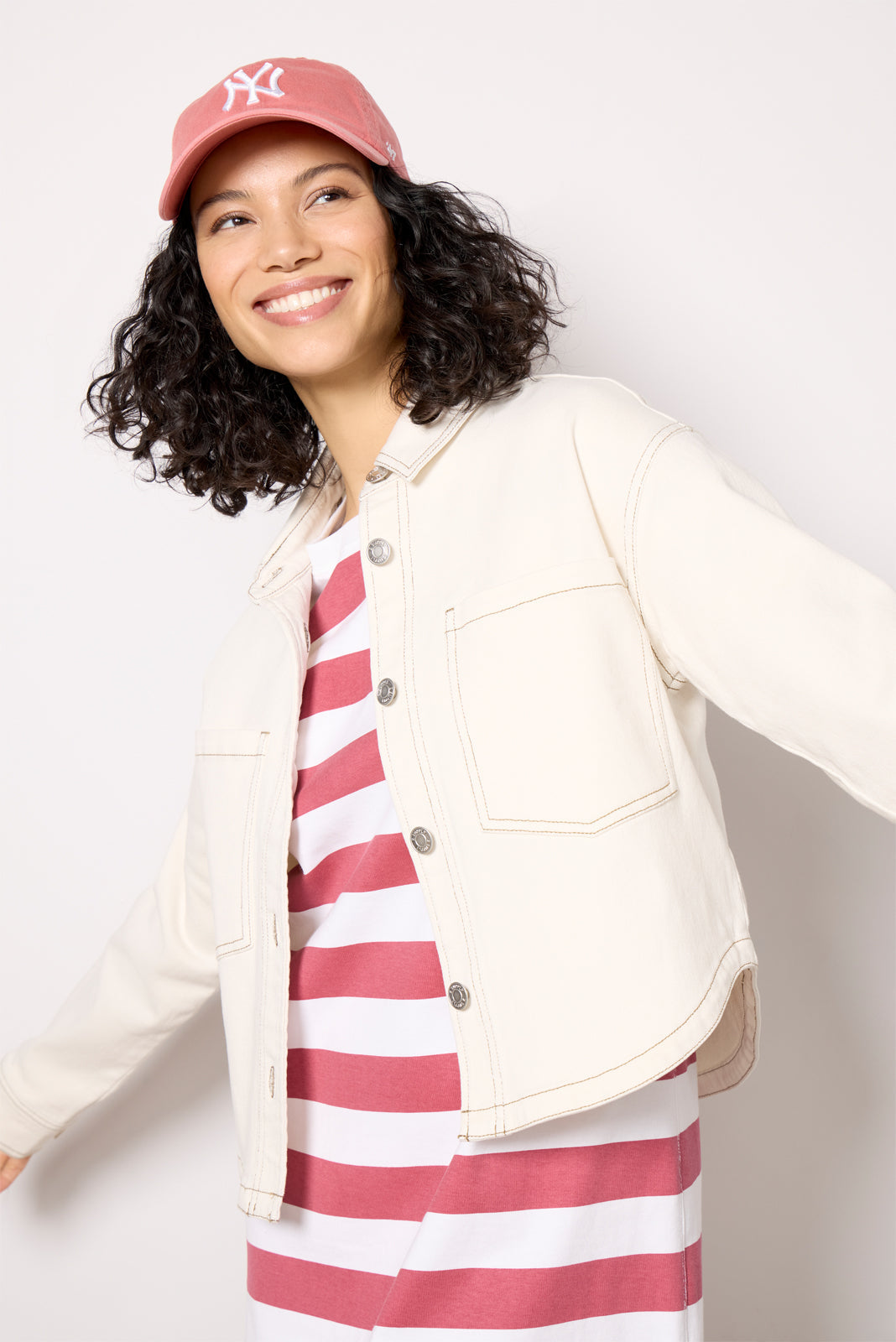 All Day Cropped Twill Jacket