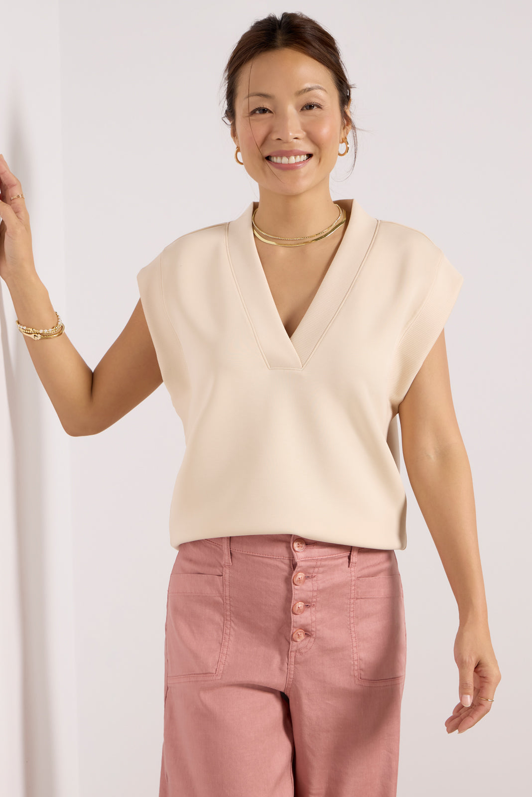 Eva Sleek V Neck Top