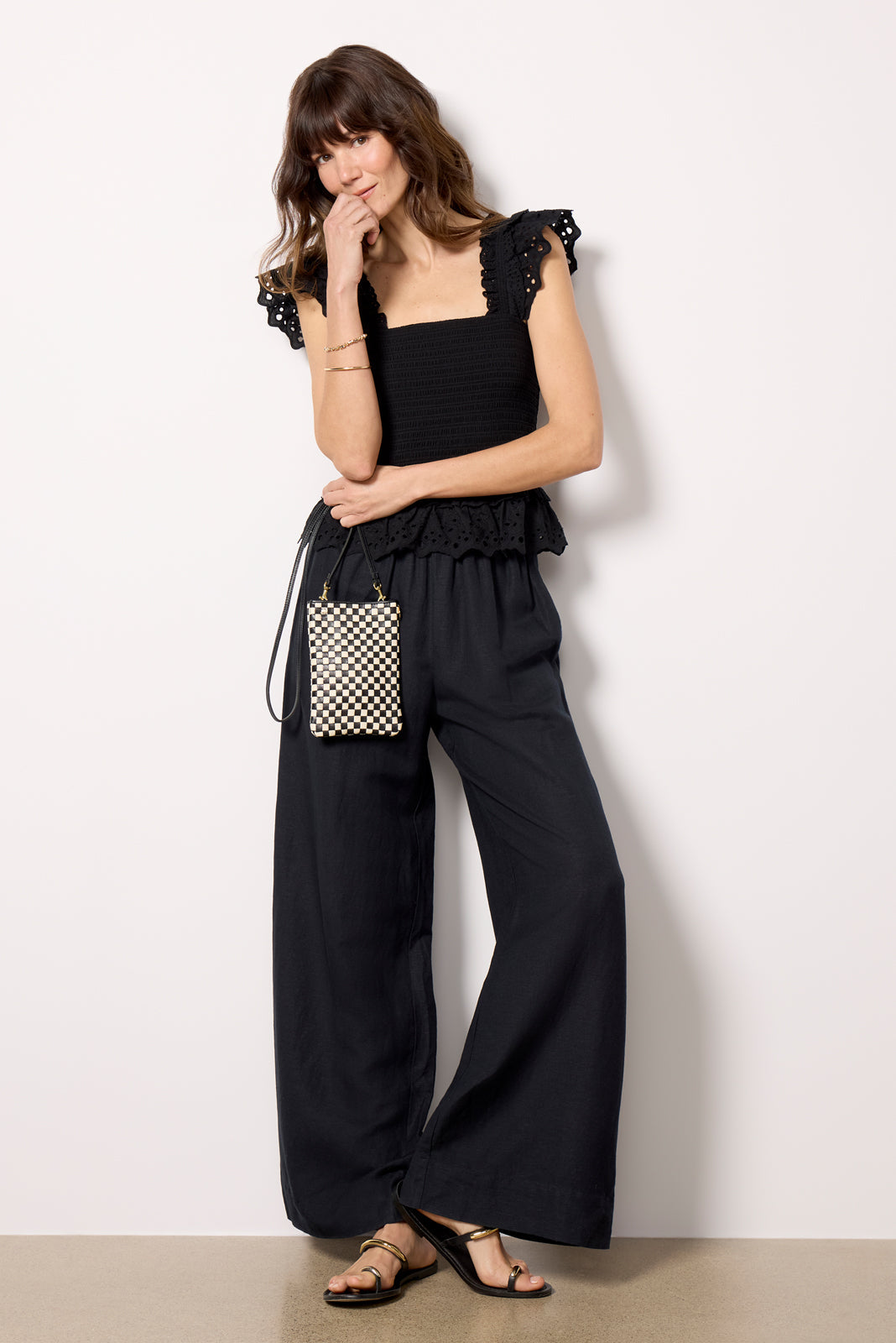 Talia Smocked Flutter Tank