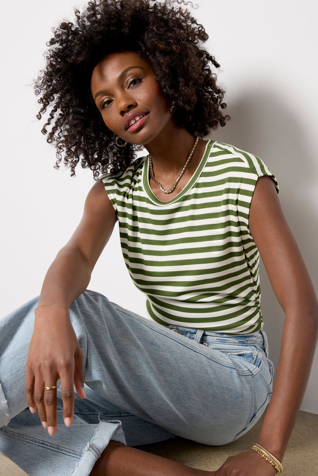 Joni Stripe Crew Neck Top