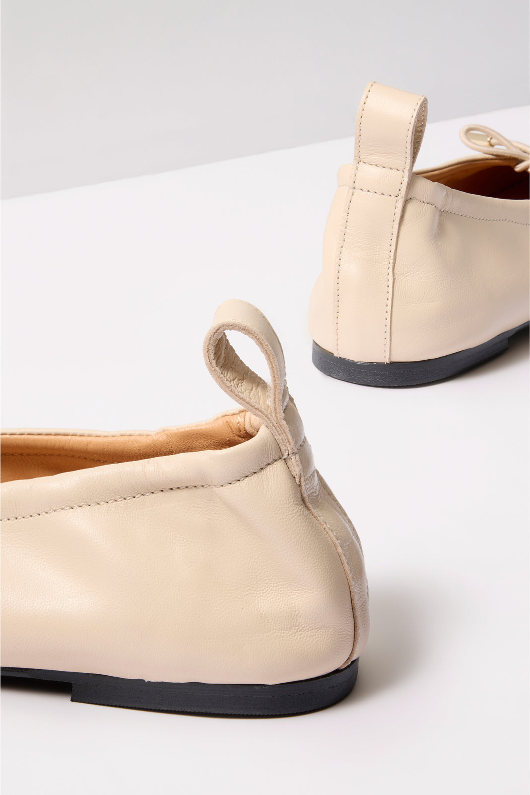 Rosalind Cream Leather Ballet Flats
