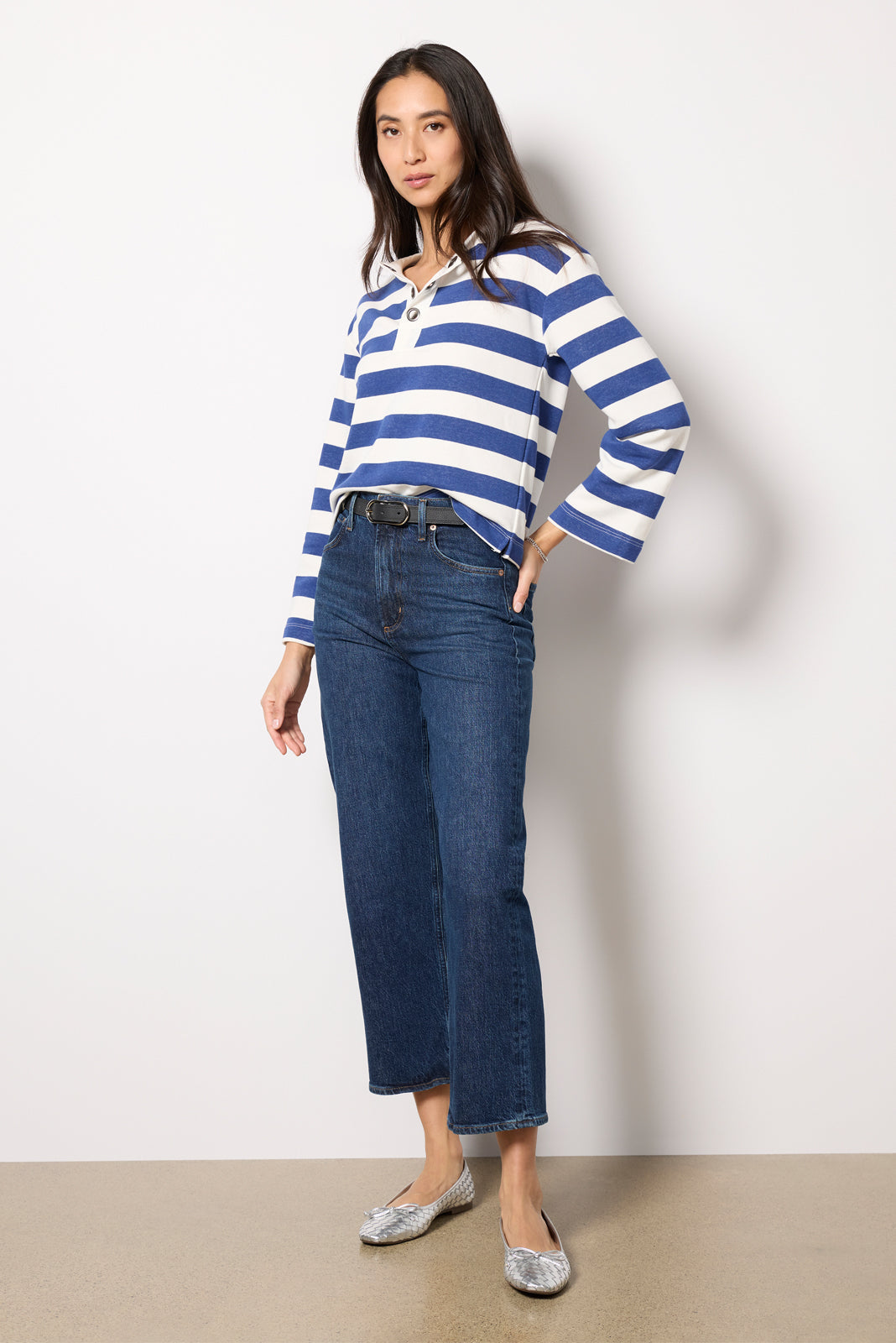 Bailey Stripe Grommet Sweatshirt