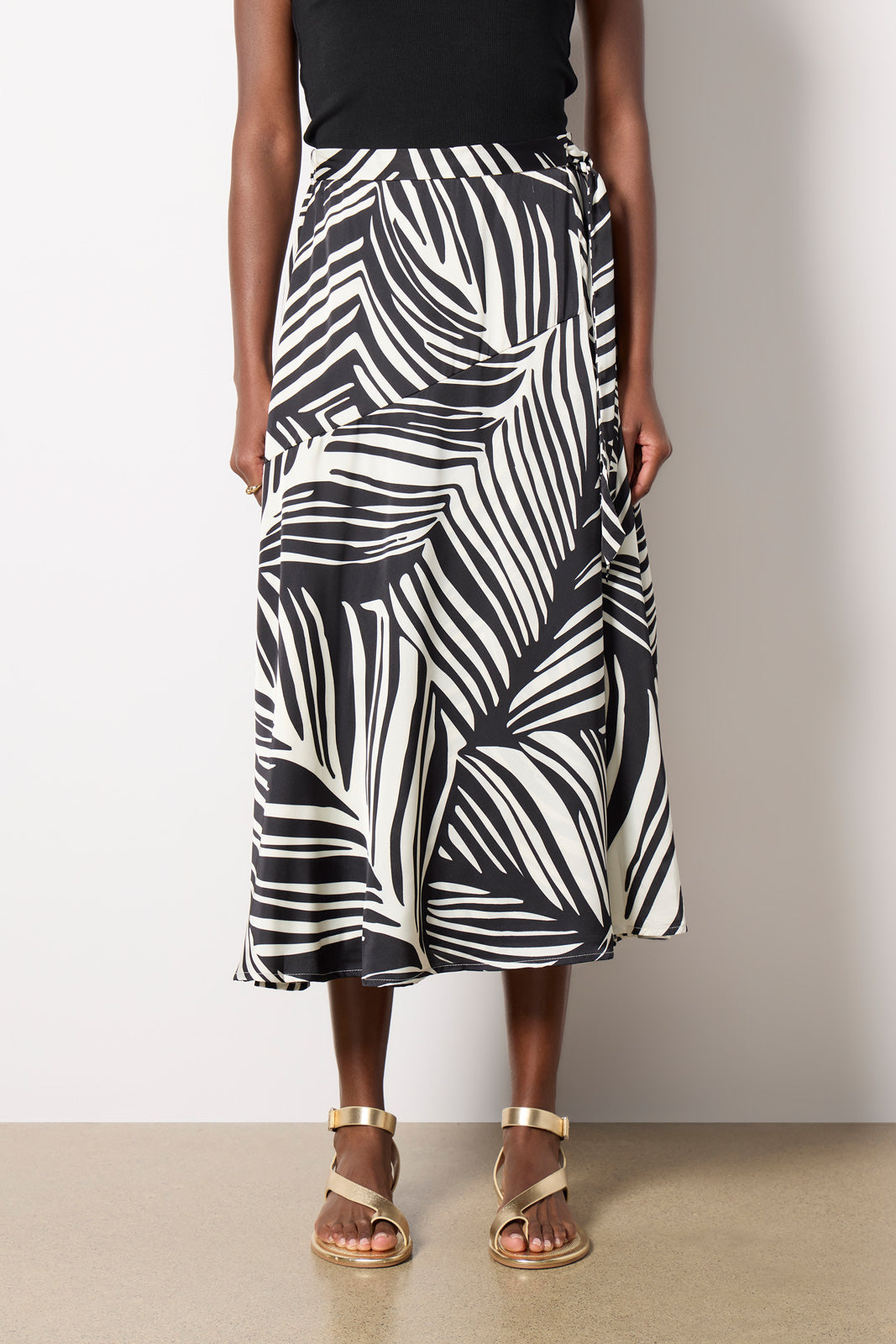 Satin Faux Wrap Skirt