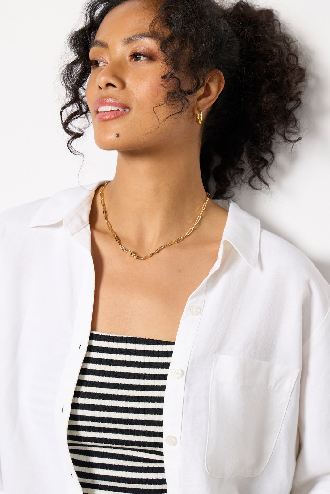 Sophia Linen Crop Shirt