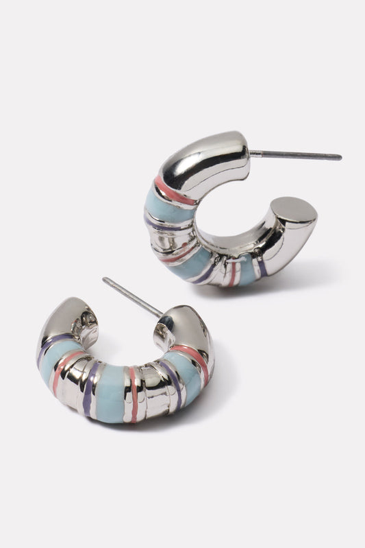 Edna Enamel Hoop Earring