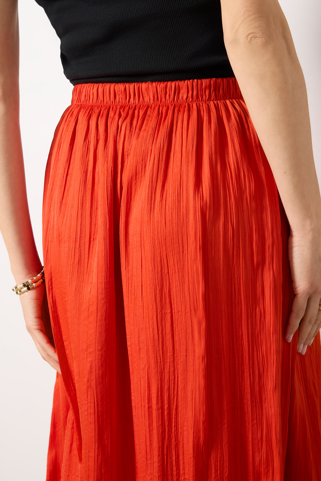 Claire Satin Midi Skirt