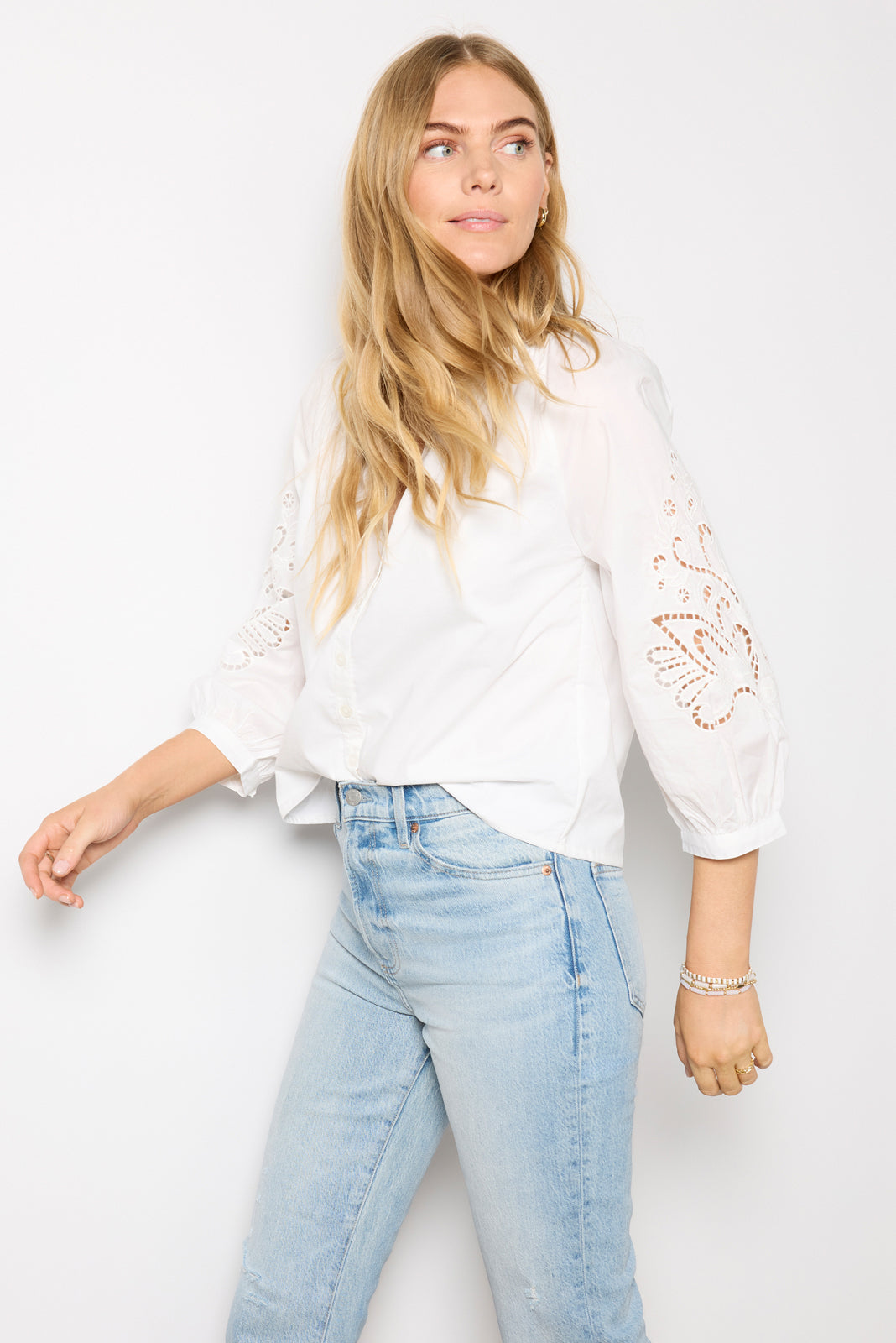 Ainsley Eyelet Sleeve Top