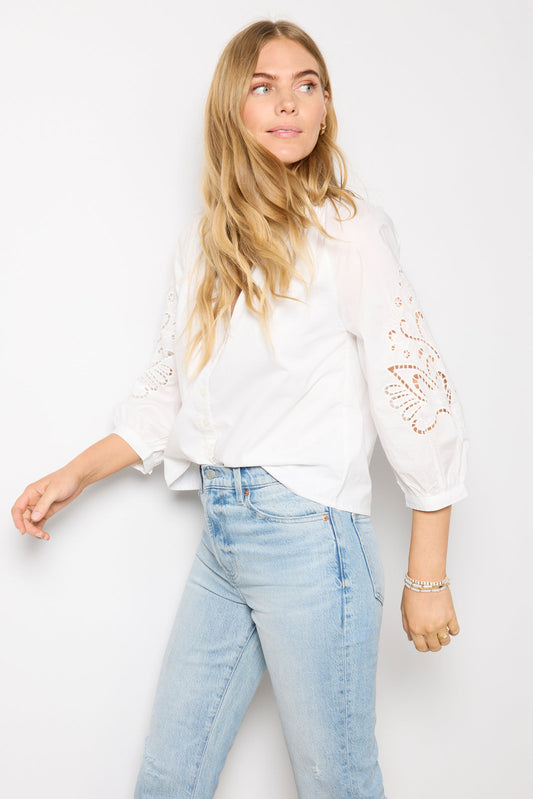 Ainsley Eyelet Sleeve Top