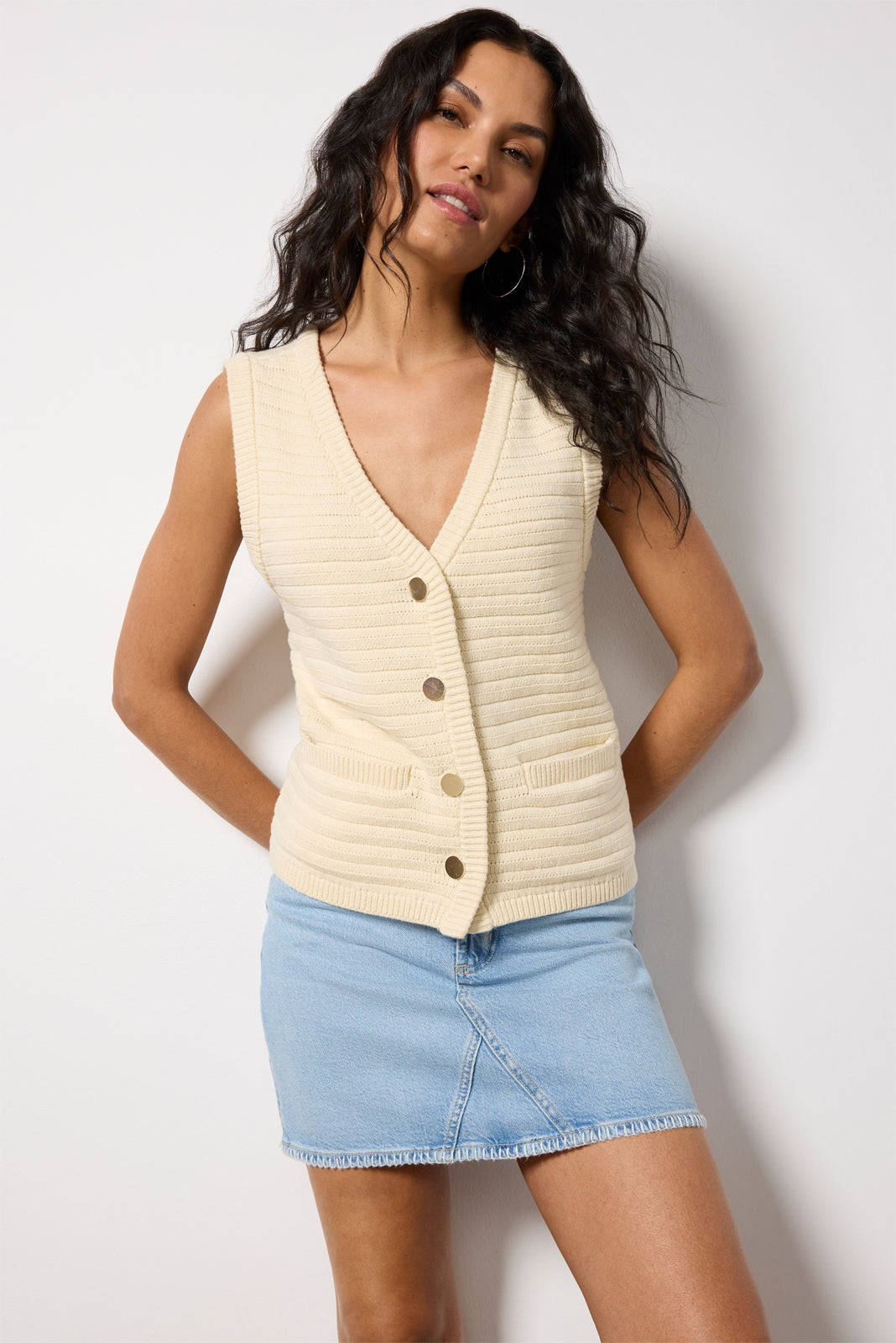 Textured Sweater Vest
