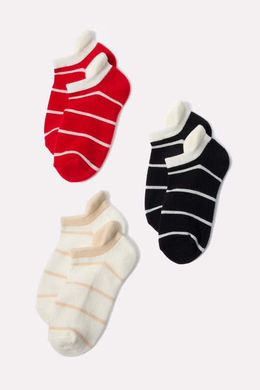 Stripe Cushion Ankle 3 Pack