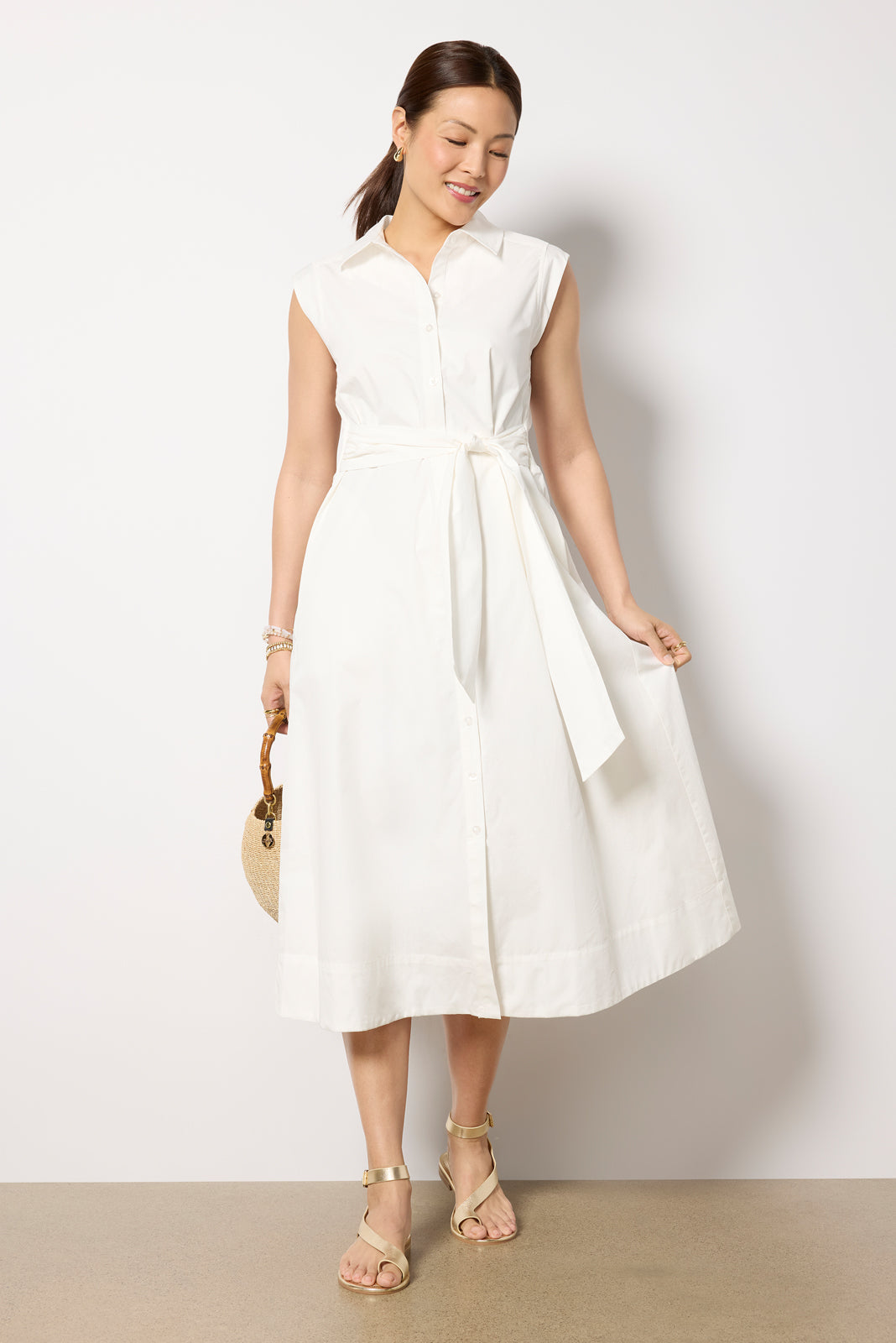 Perry Tie Waist Shirt Dress