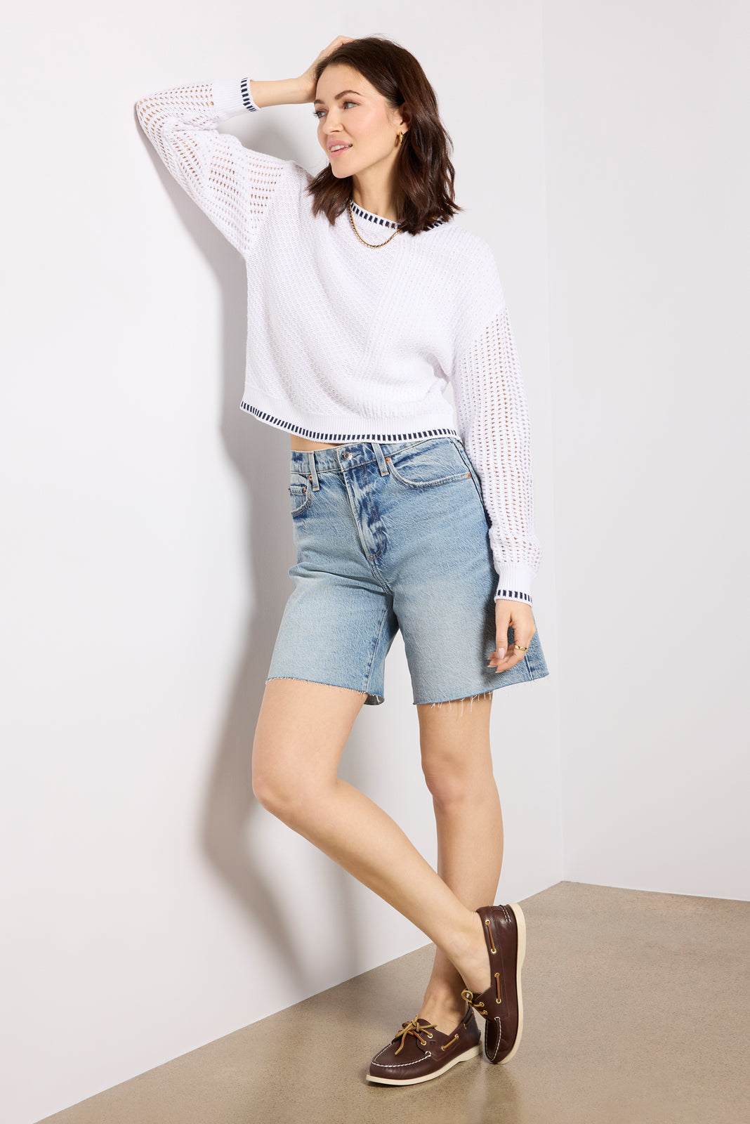 Uma Mixed Stitch Crew Neck