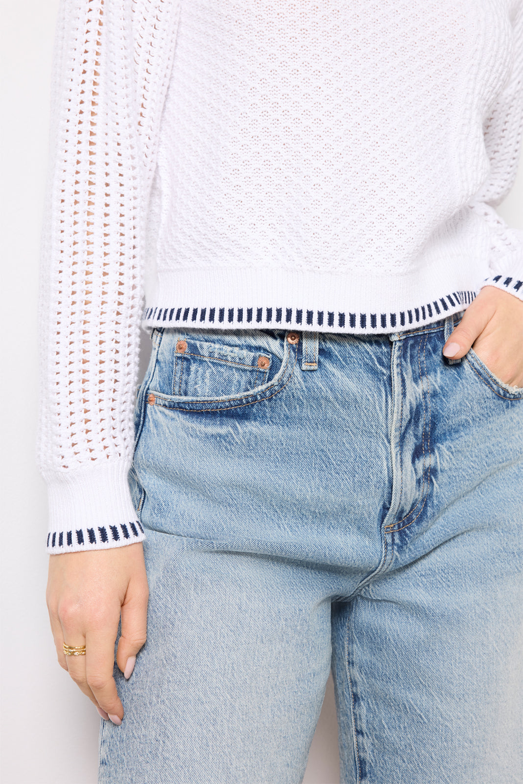 Uma Mixed Stitch Crew Neck