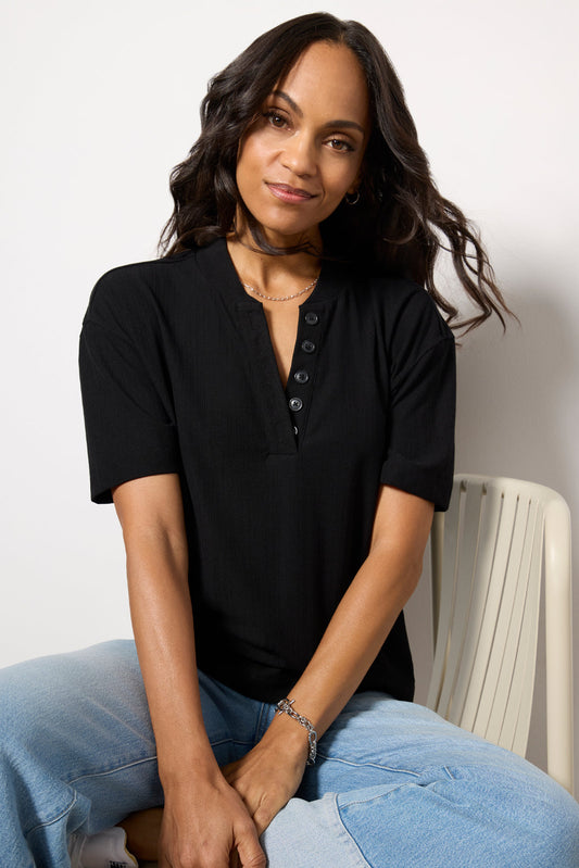 Kasey Mock Placket Tee