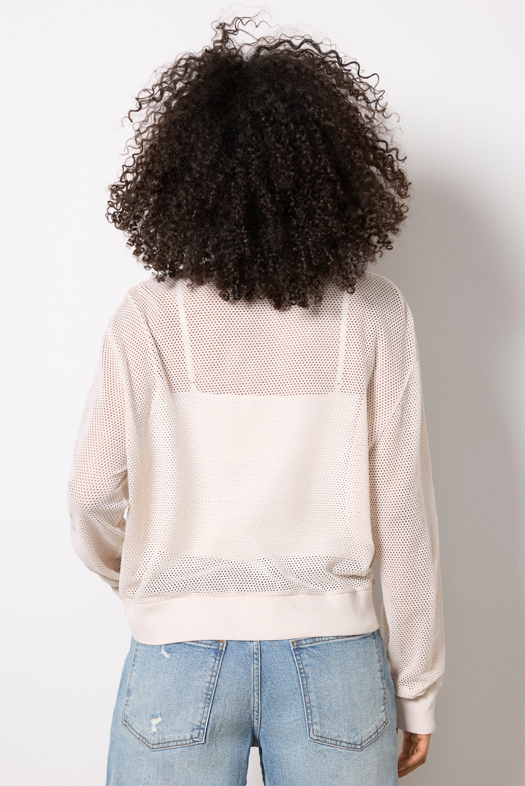 Aviva Cropped Mesh V Neck