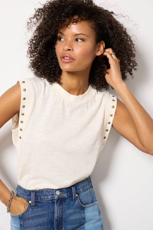 Brinley Studded Sleeve Tee