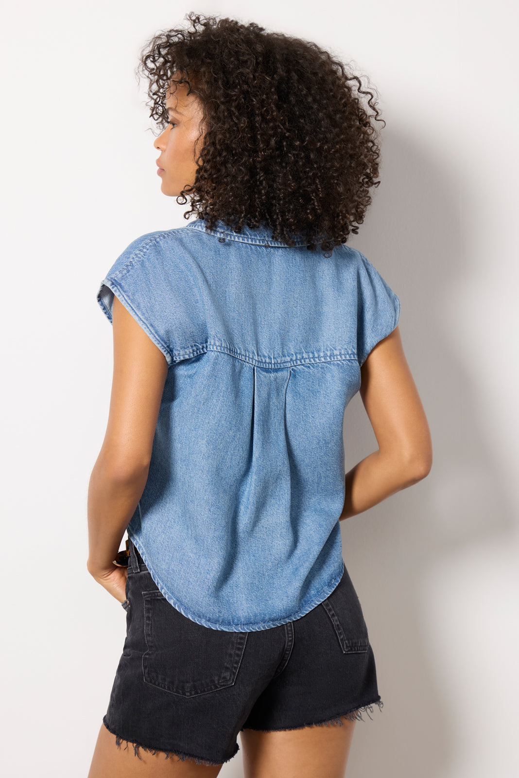 Reworked Denim Short Sleeve Shirt