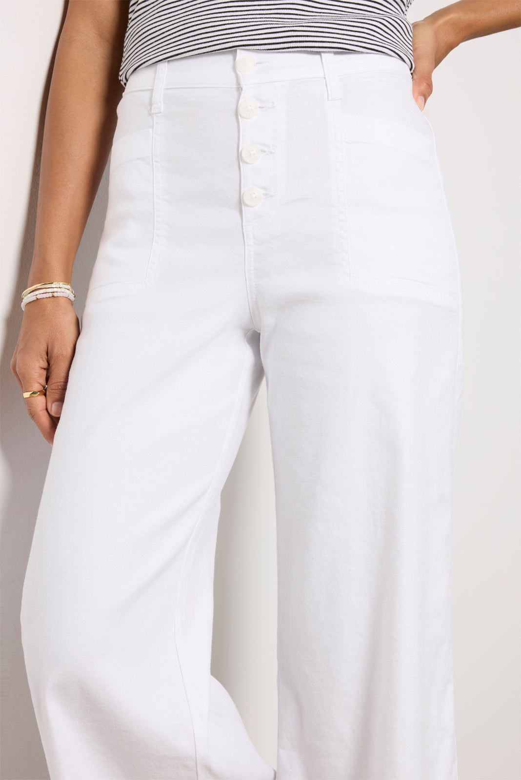Joelle Stretch Linen Cropped Wide Leg