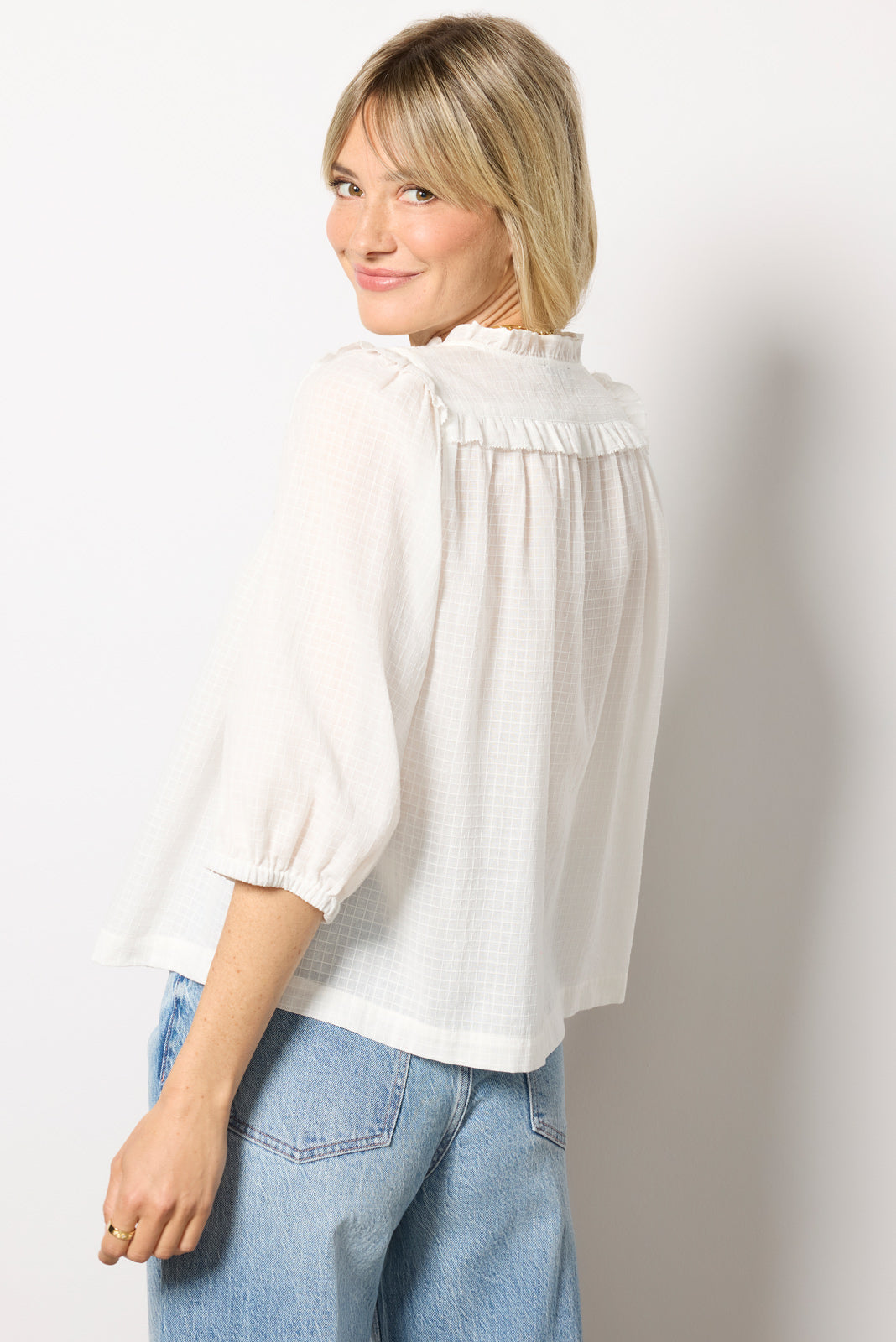 Quarter Sleeve Crochet  Blouse