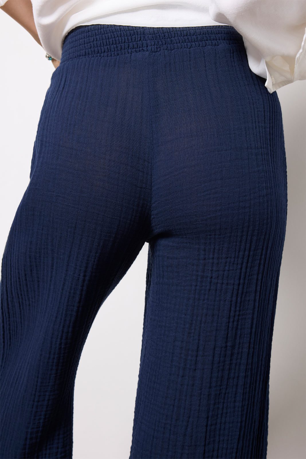 Medina Smocked Waist Cropped Pant