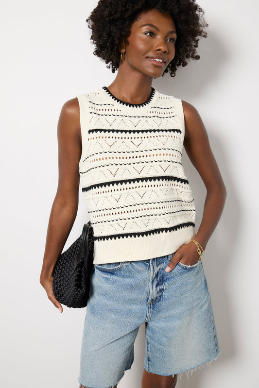 Athena Pointelle Knit Vest