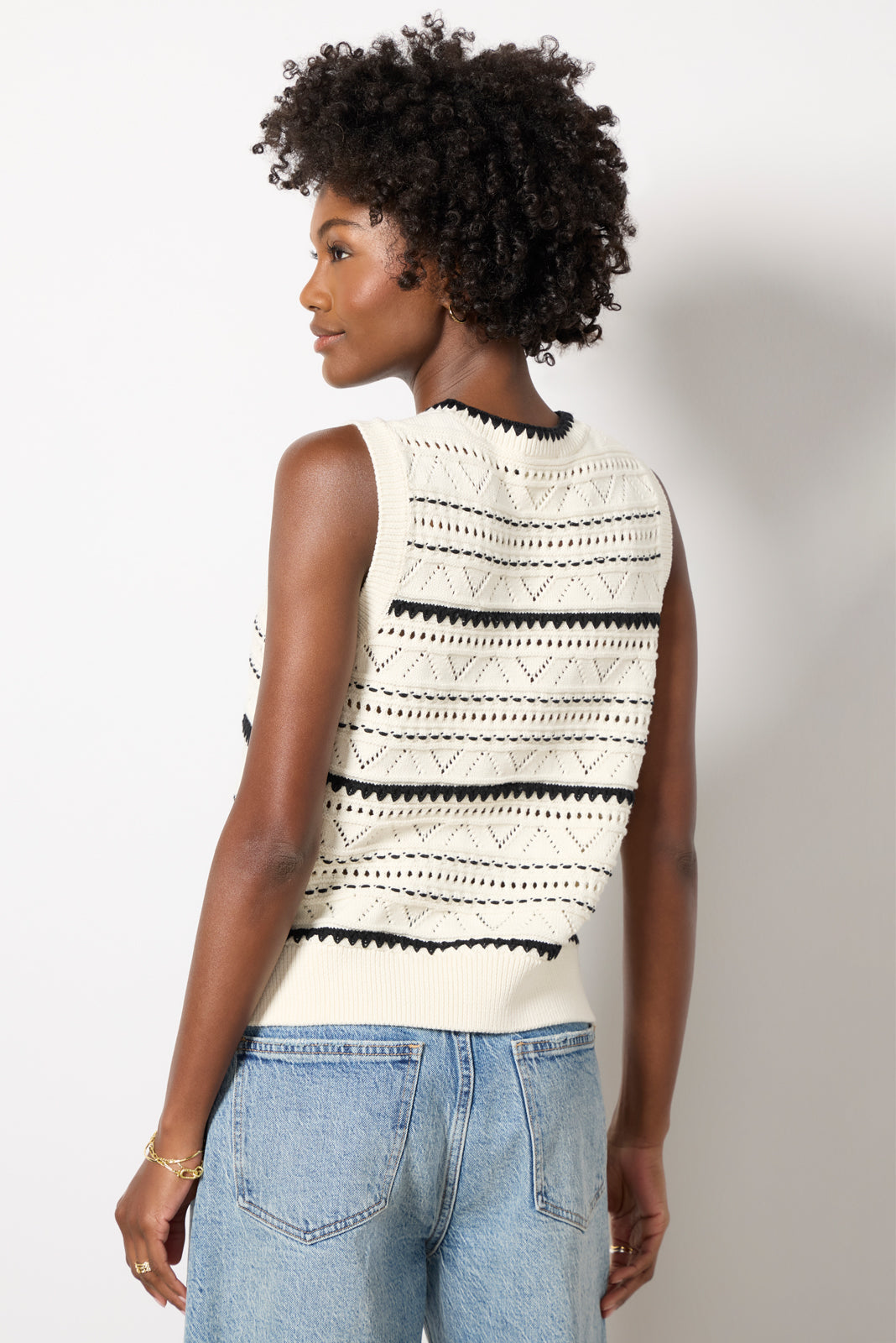 Athena Pointelle Knit Vest