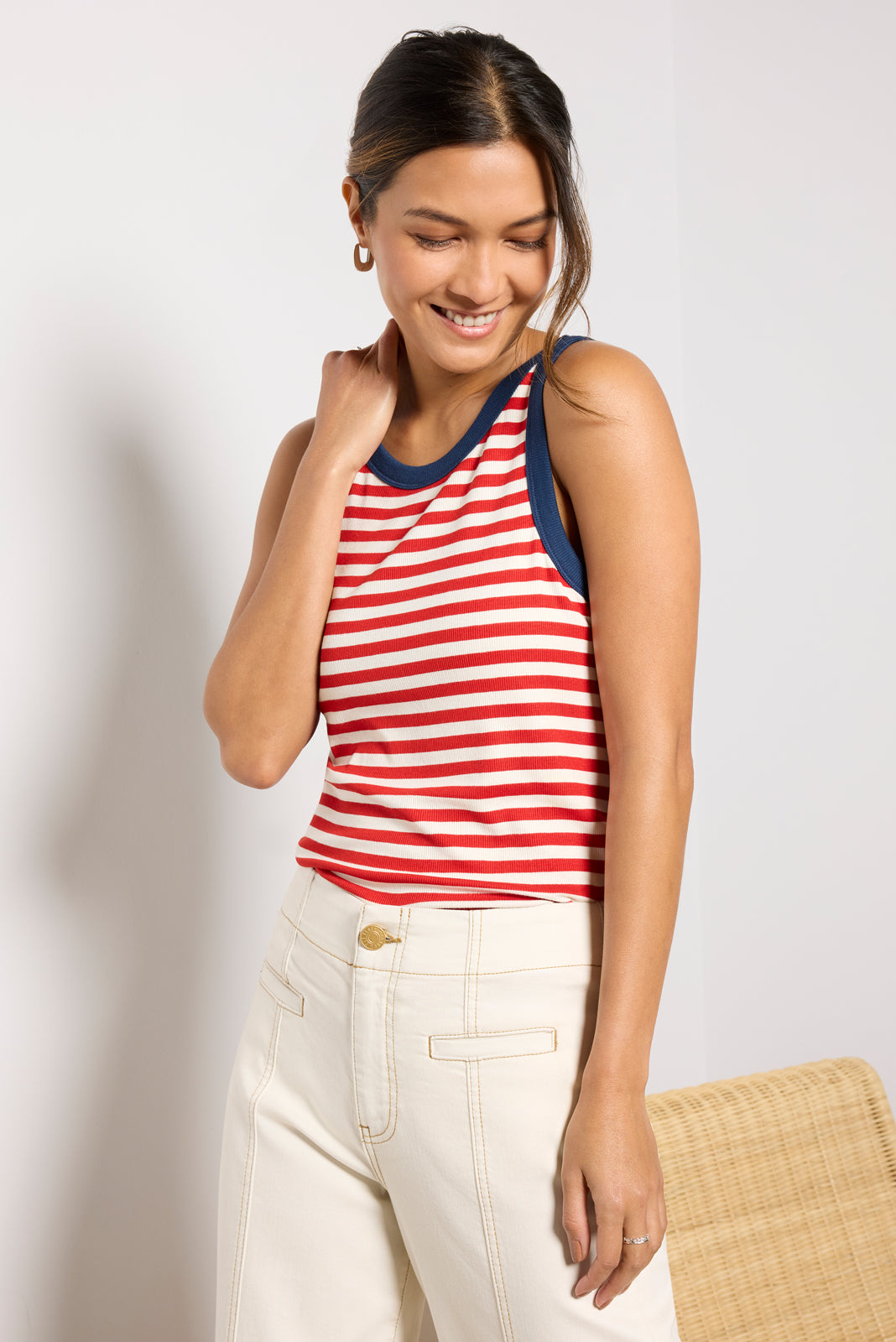 Sonya Stripe Ringer Tank