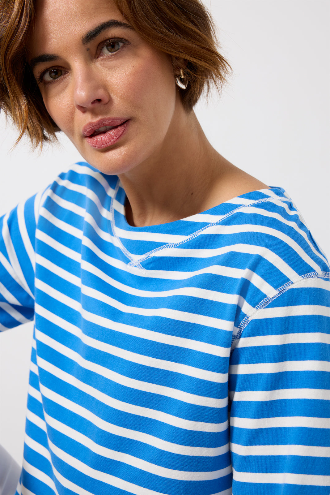 Marsielle Striped Boatneck Tee