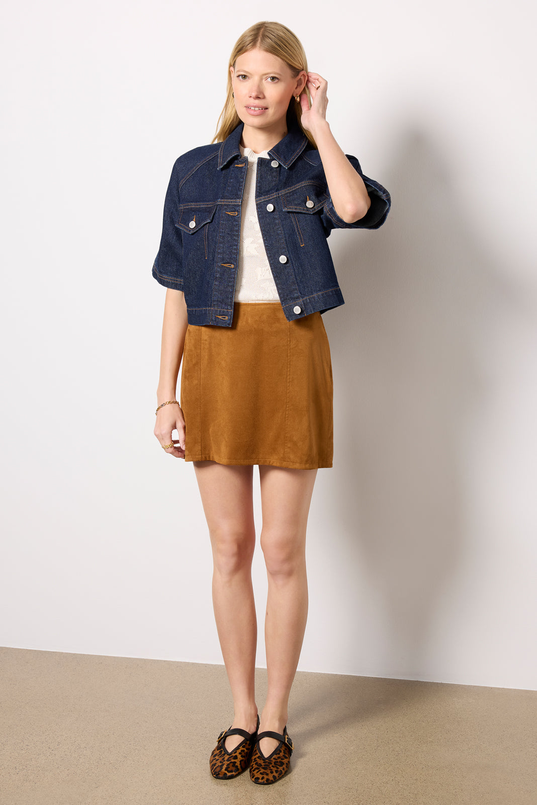 Short Sleeve Button Front Jacket