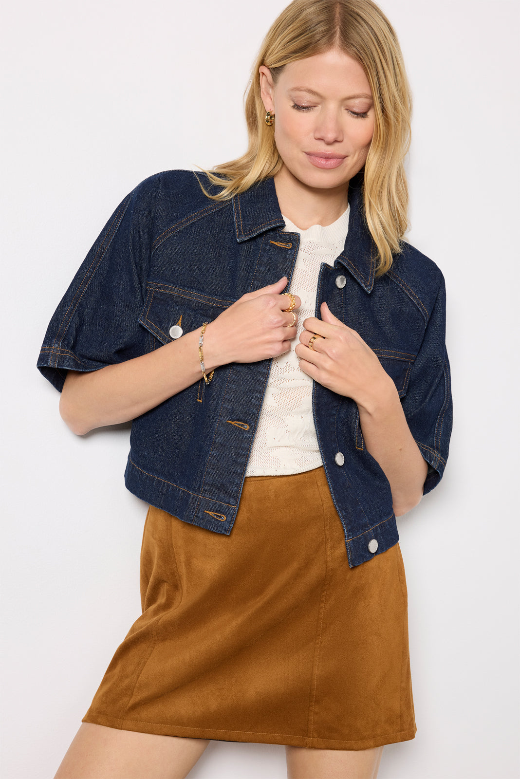 Short Sleeve Button Front Jacket