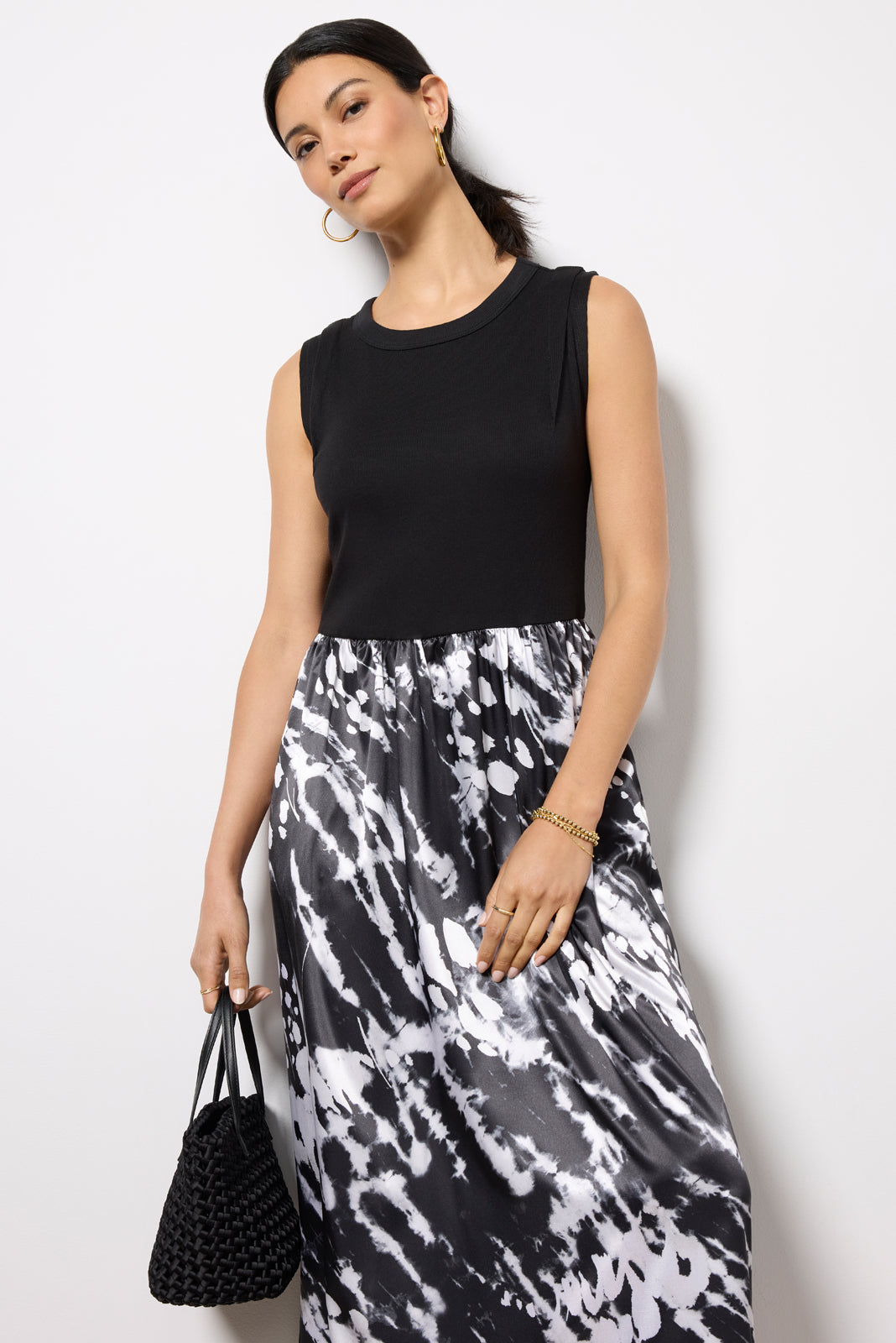 Azalea Mixed Media Midi Dress