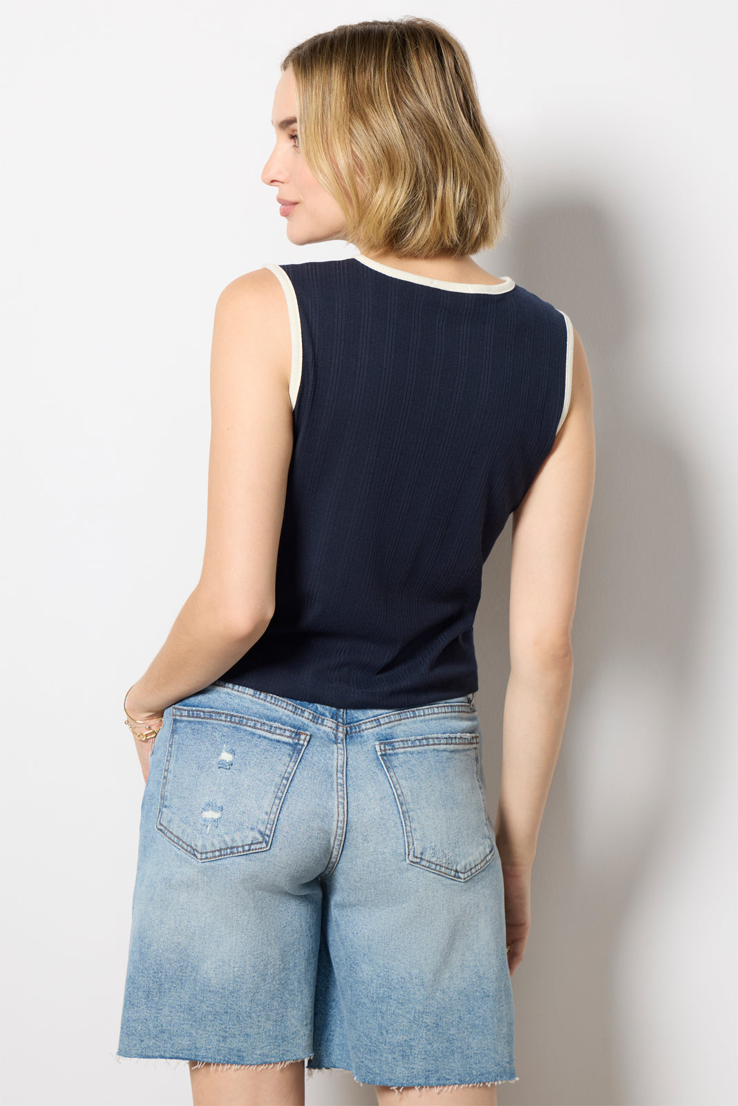 Tori Ribbed Tie Front Tank