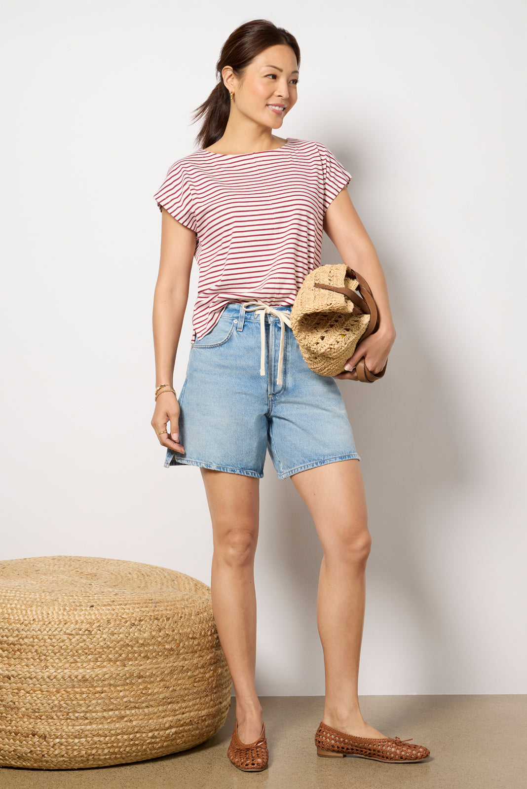 Molly Striped Boatneck Muscle Tee