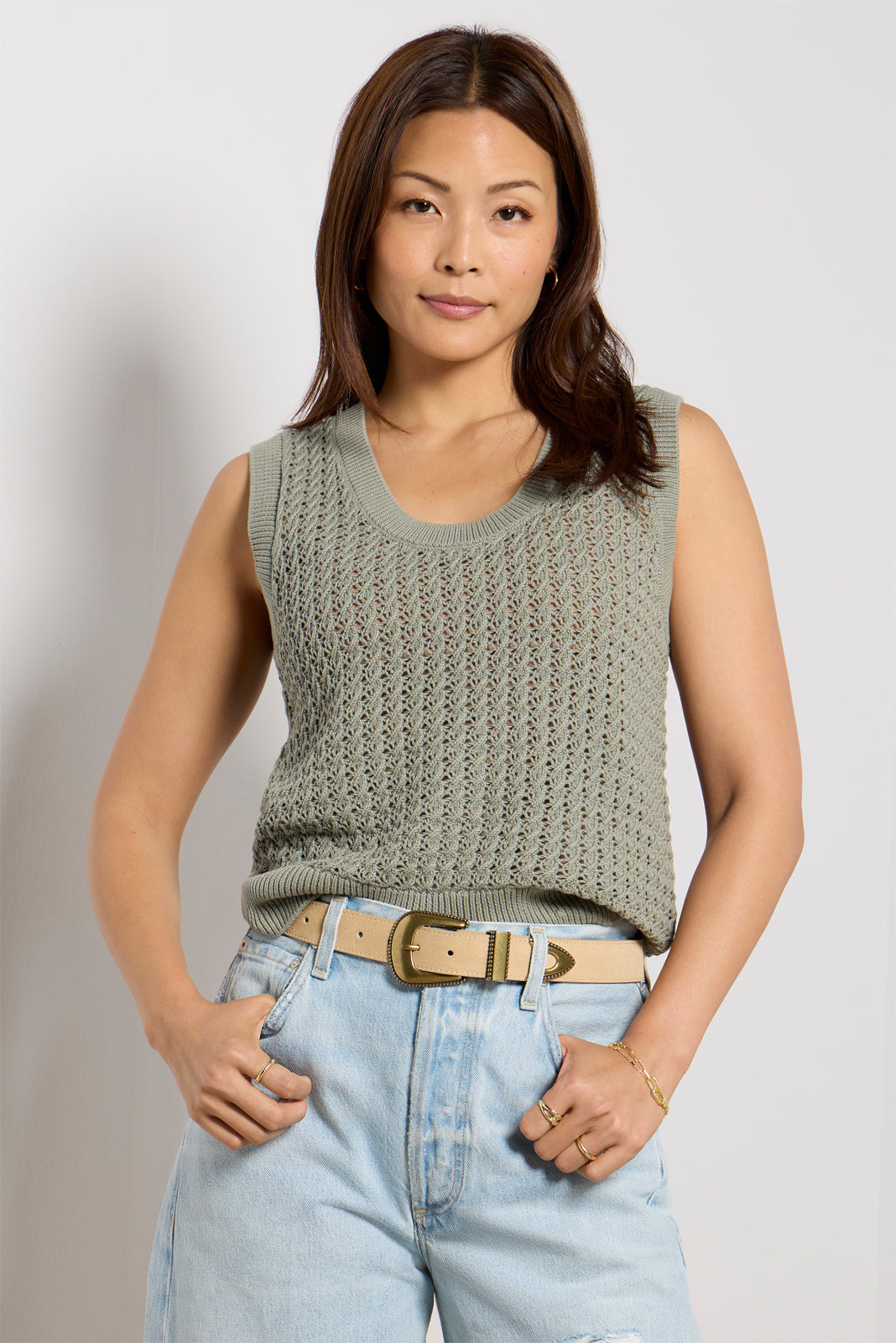 Ferns Open Knit Tank