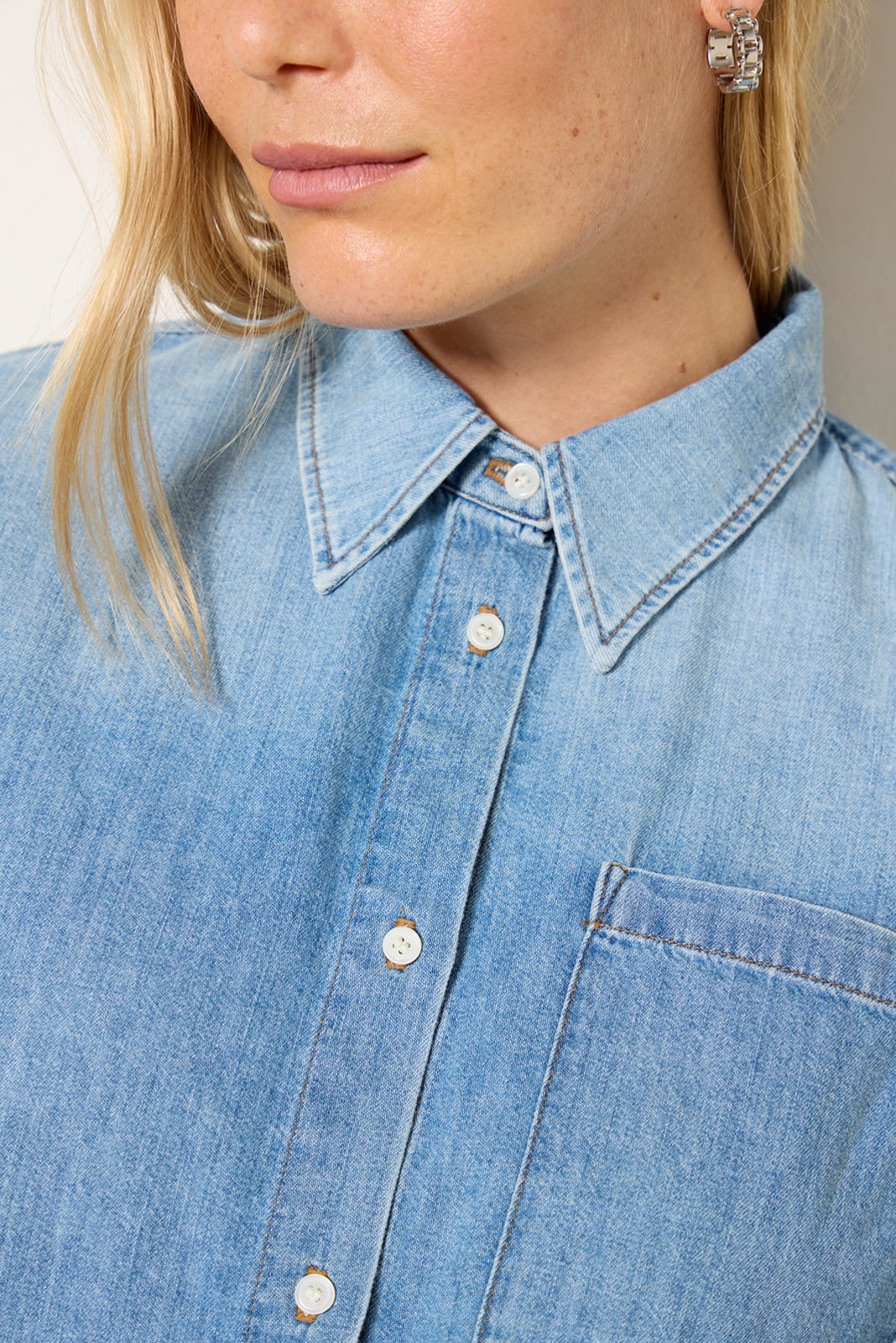 Frances Cropped Cape Button Up