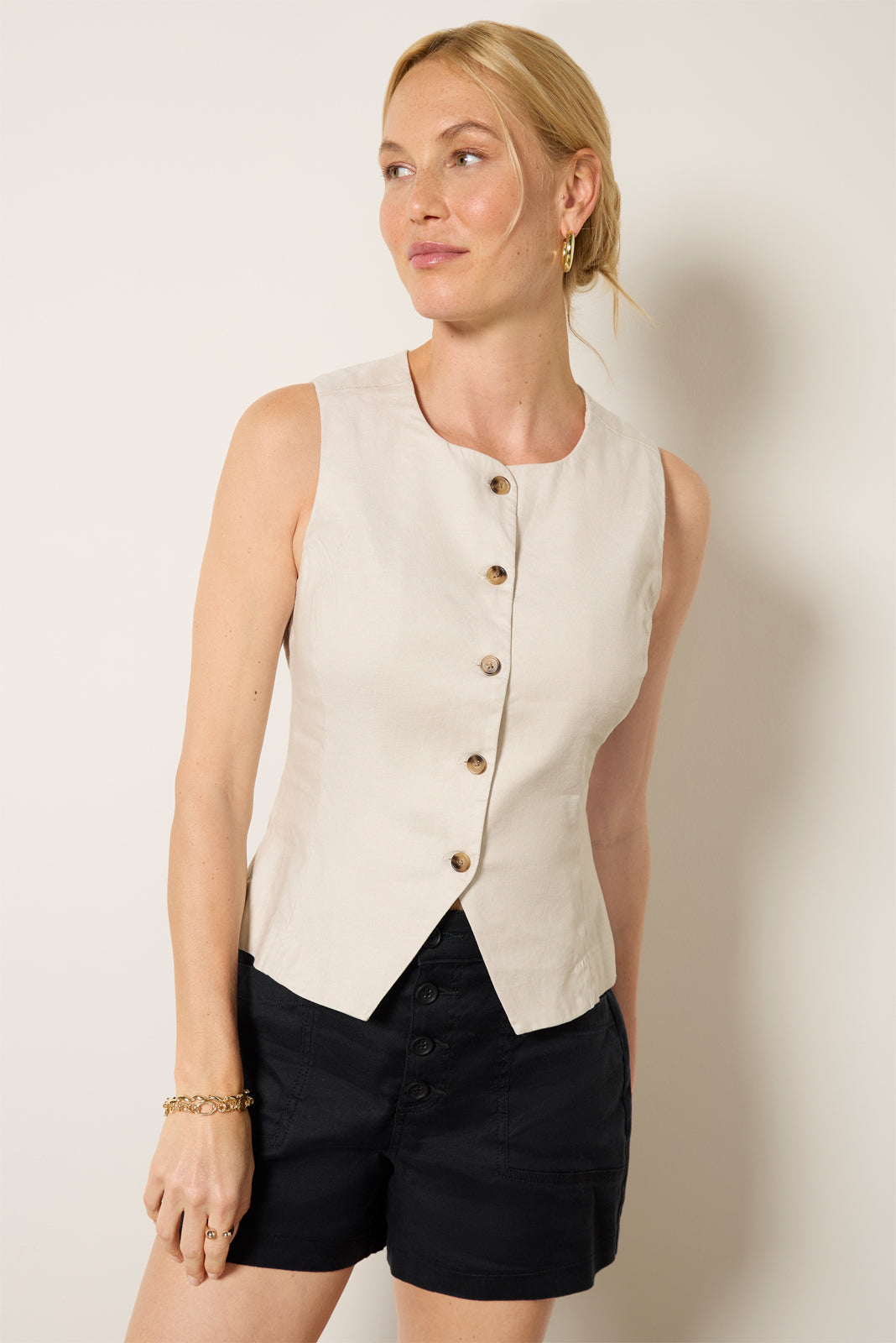 Joelle Longline Linen Vest