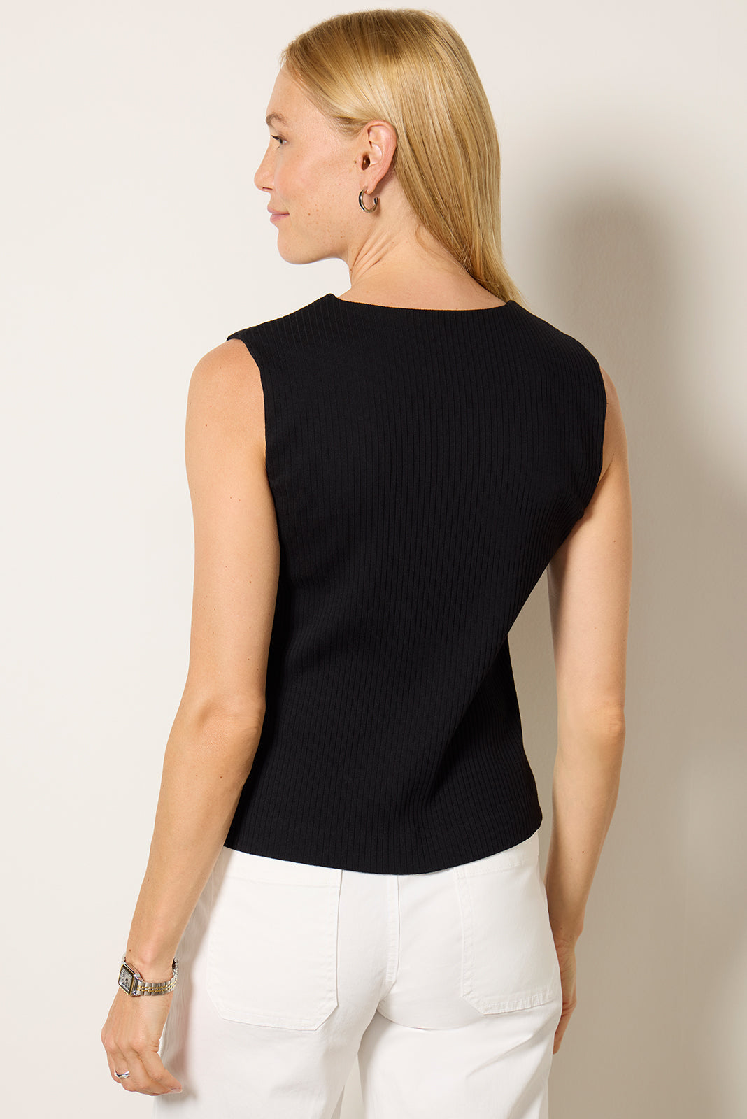 Bobbie Button Front Ribbed Vest