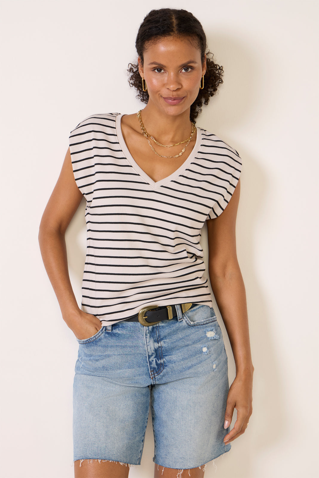 Tati Power Shoulder Top
