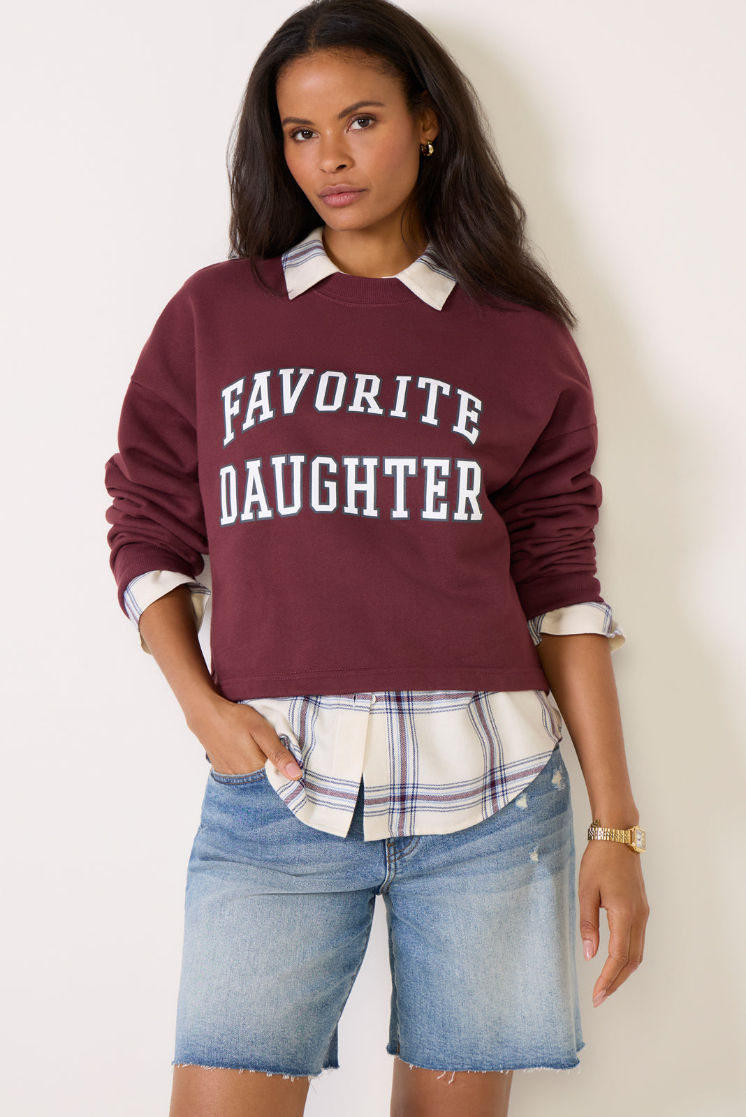 Cropped Collegiate Sweatshirt